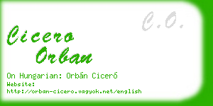 cicero orban business card